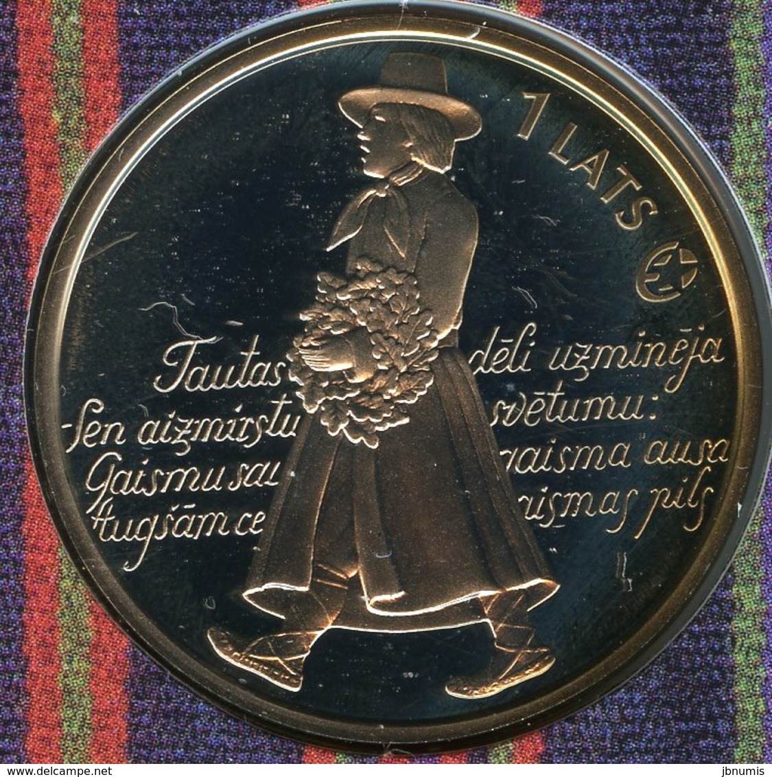 Lettonie Latvia 1 Lats 2008 Célébration De Chants Et Danses Baltes Coin Card BU KM 93 - Lettonie