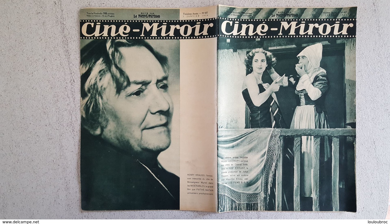 CINE MIROIR 01/1934 N°457 PEGGY  ASCHROFT DANS LE JUIF ERRANT - REUNION IN VIENNE - Cinéma/Télévision