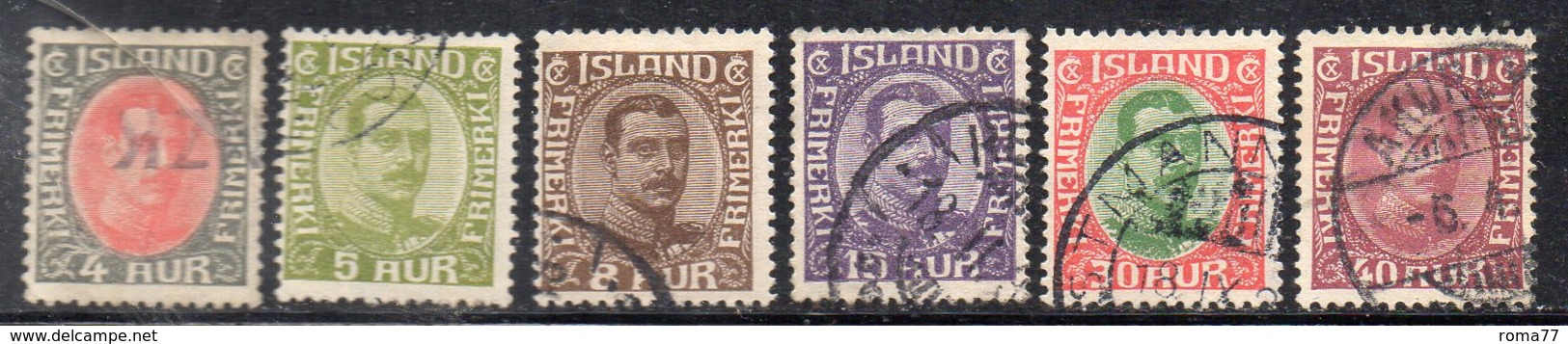 117 490 - ISLANDA 1920, Sei Valori Diversi Usati  (M2200) - Usati