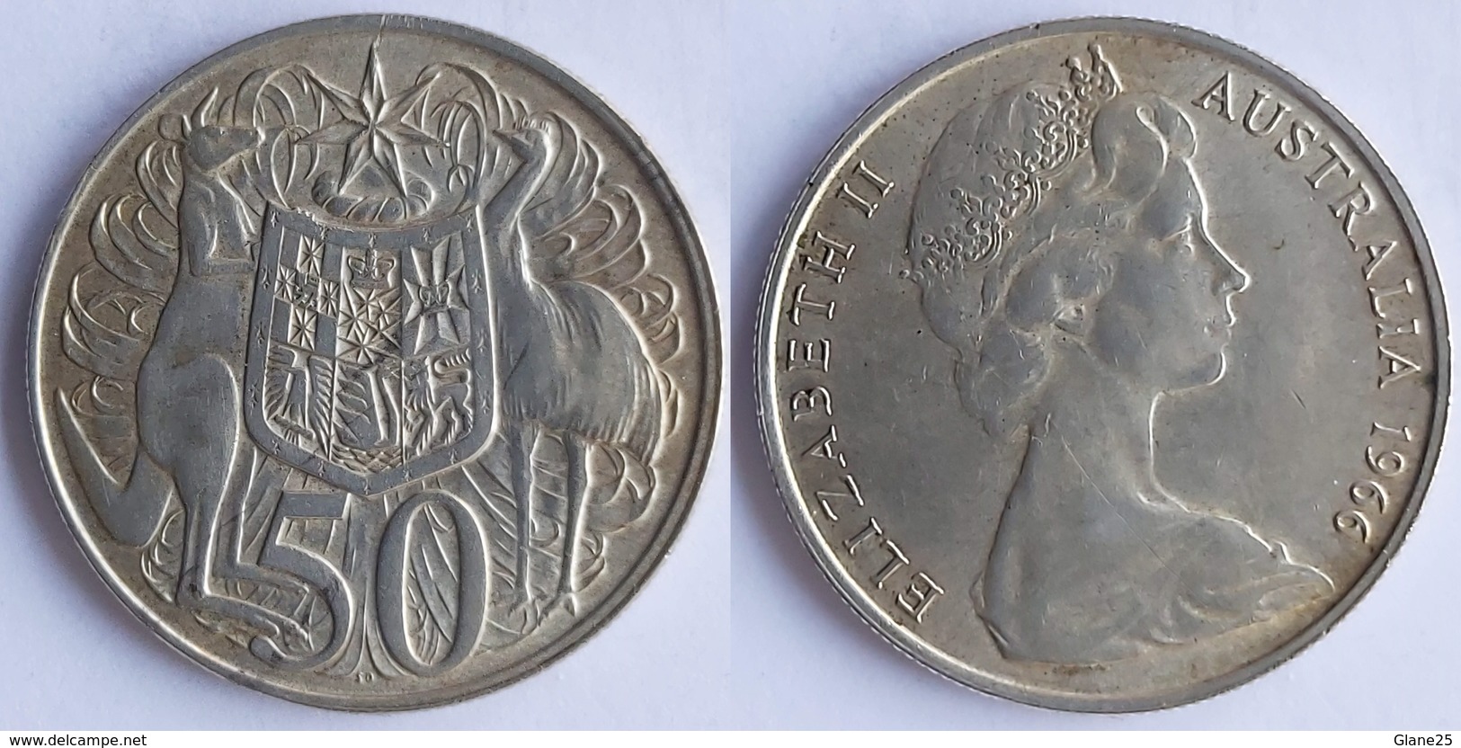 Australia  50 cents, 1966 Queen Elizabeth II (1952 Date) - 50 Cents