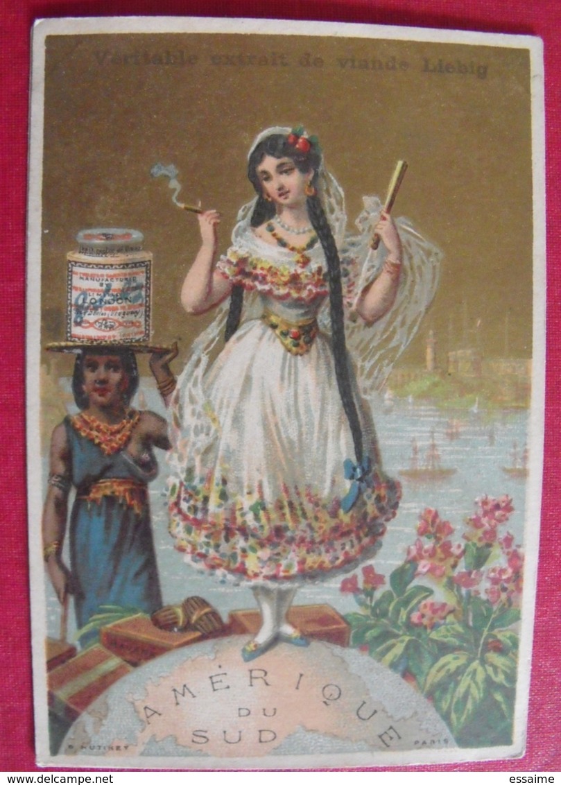 Image Chromo Extrait De Viande Liebig. S 150. Globe, Amérique Du Sud. 1883. édition Française - Liebig