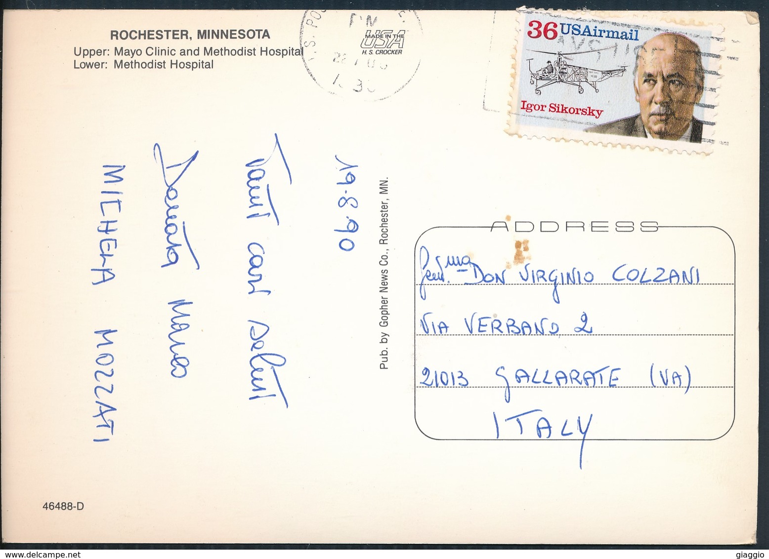 °°° 19678 - USA - MN - GREETINGS FROM ROCHESTER - 1990 With Stamps °°° - Rochester