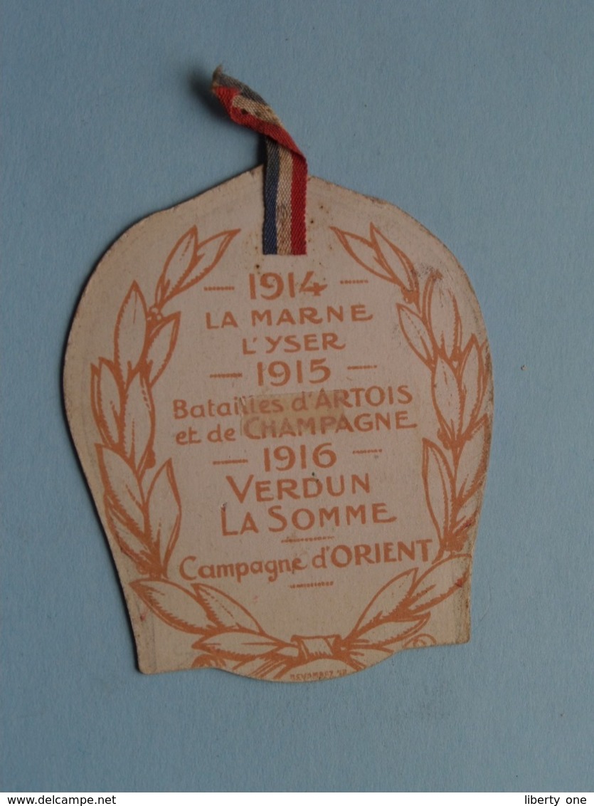 Journée De L'Armée D'AFRIQUE - Des Troupes COLONIALES 1914/15/16 > Insigne En Carton ( Voir / Zie Photo Pour Detail ) ! - 1914-18