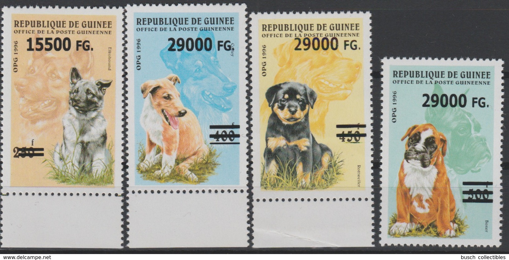 Guinée Guinea 2008 Mi. 6335-38 Surchargé Overprint Chiens Dogs Hunde Animals Faune Fauna - Chiens