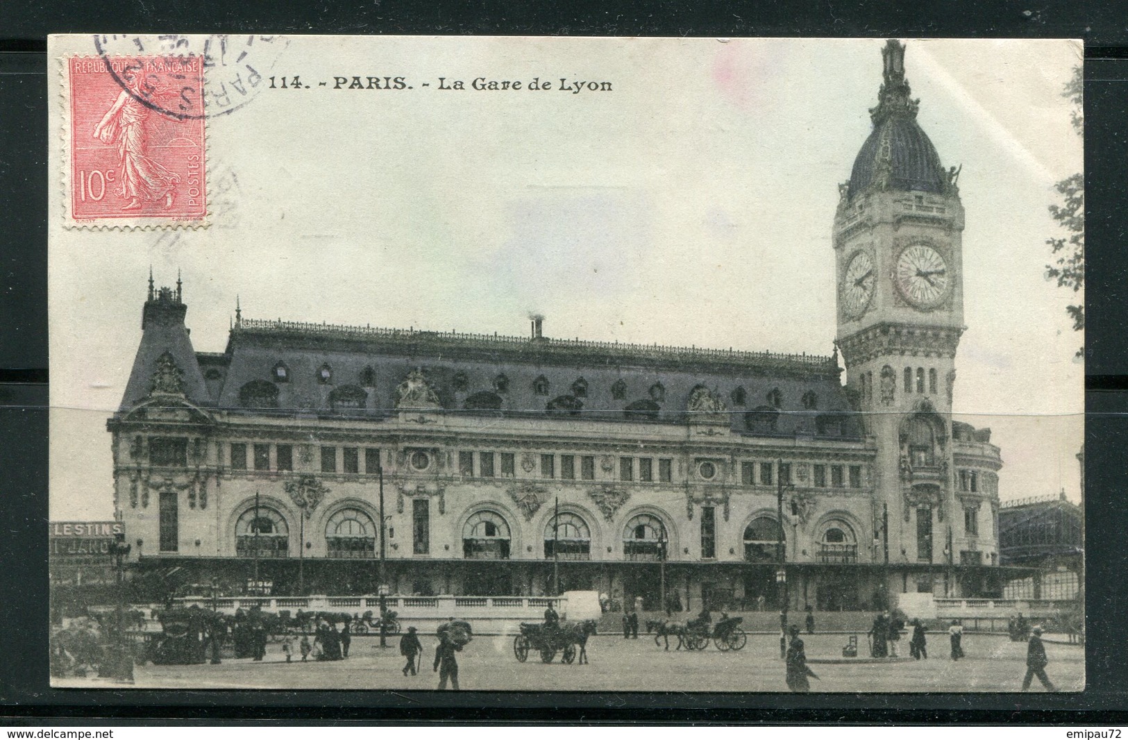 Carte Postale De PARIS (Gare De Lyon) De 1907- Y&T N°129 - 1877-1920: Semi-Moderne