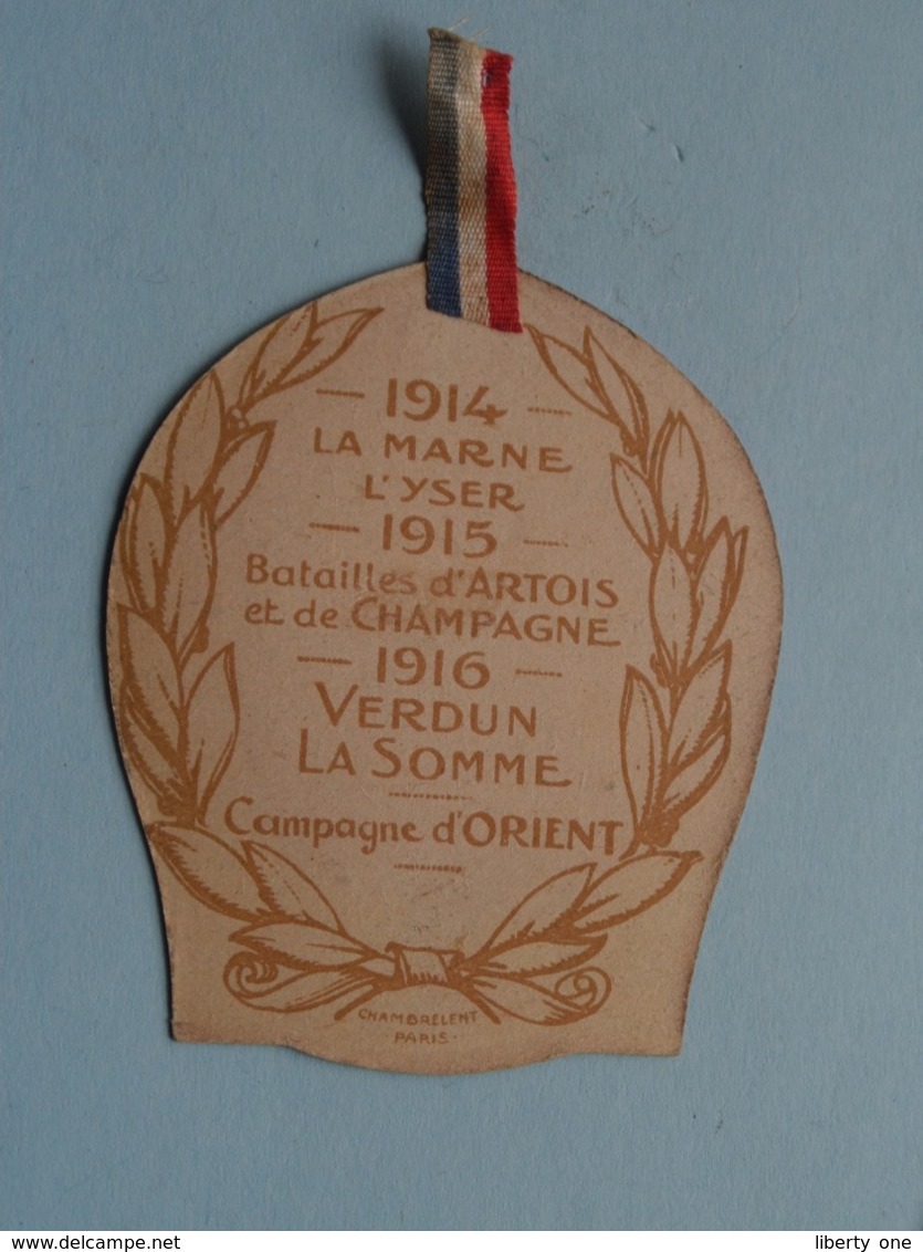Journée De L'Armée D'AFRIQUE - Des Troupes COLONIALES 1914/15/16 > Insigne En Carton ( Voir / Zie Photo Pour Detail ) ! - 1914-18