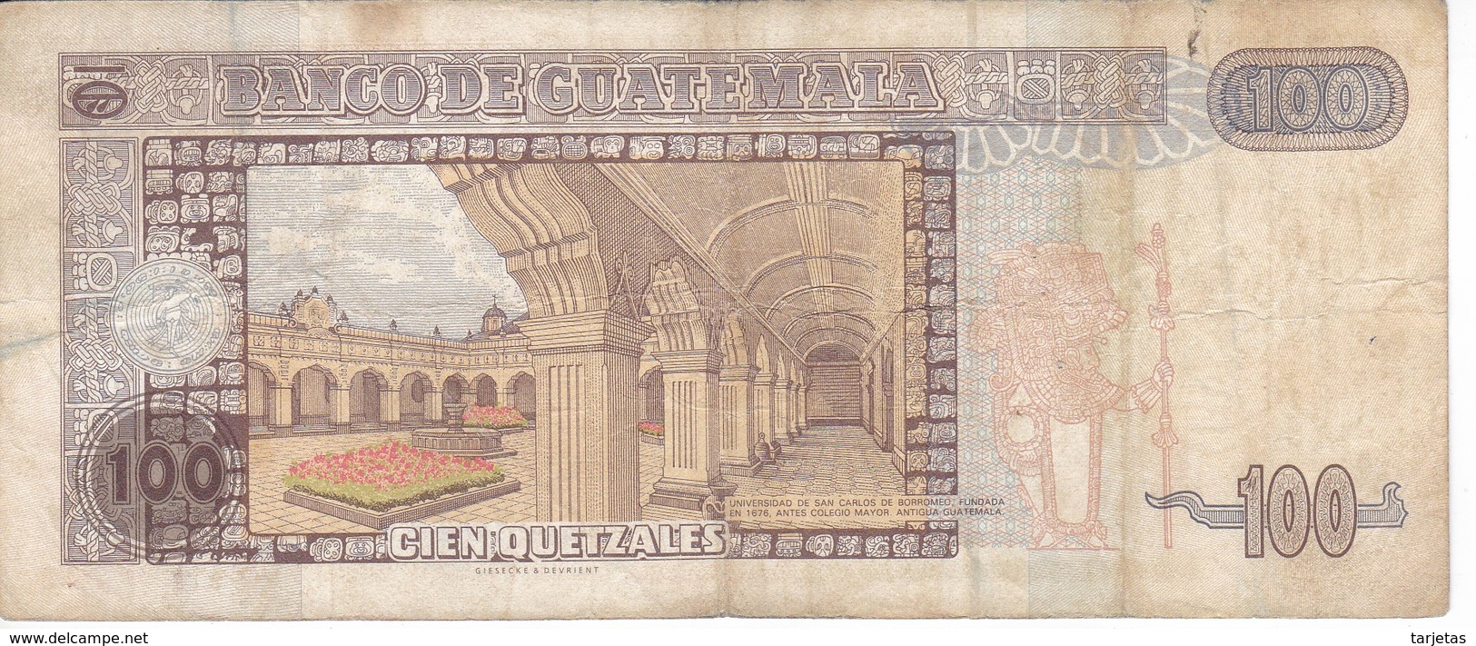 BILLETE DE GUATEMALA DE 100 QUETZALES DEL 9 ABRIL 2001 (BANK NOTE) - Guatemala