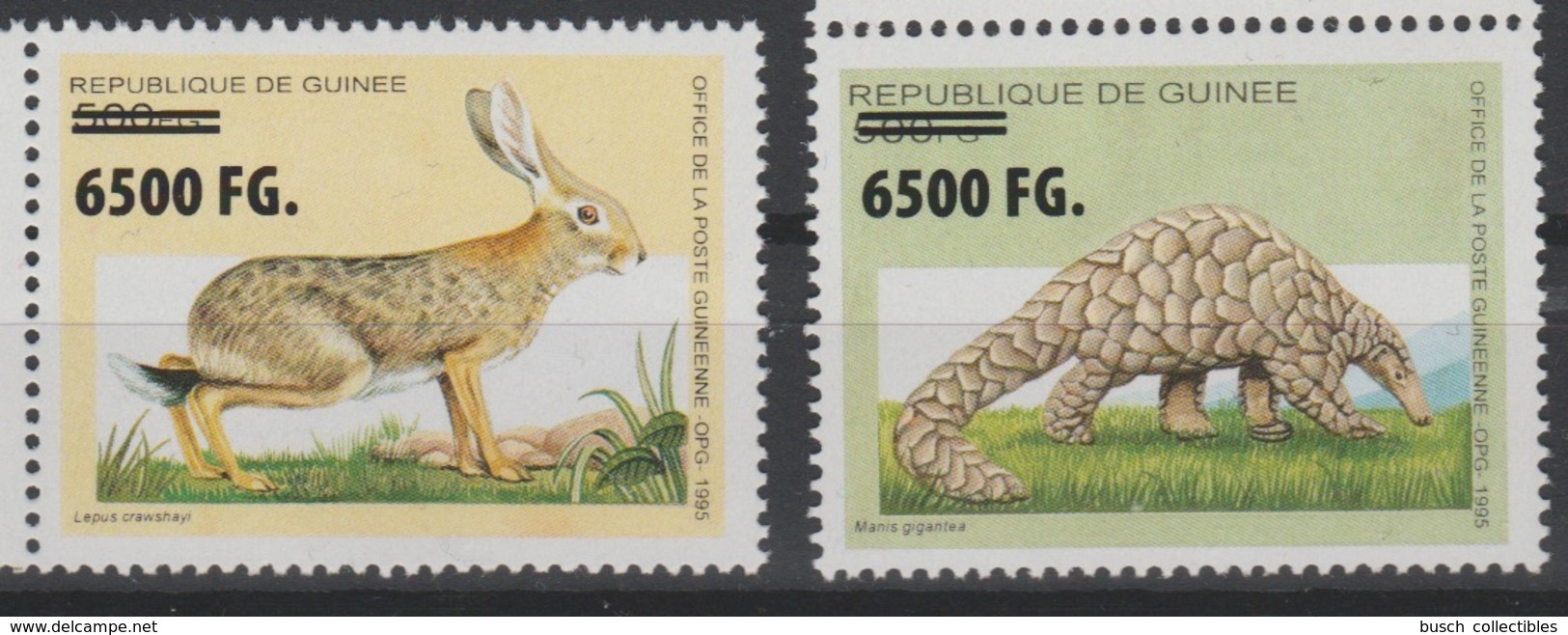 Guinée Guinea 2009 Mi. 6754/5 Surchargé Overprint Faune Fauna Lapin Rabbit Hase Pangolin - Conigli