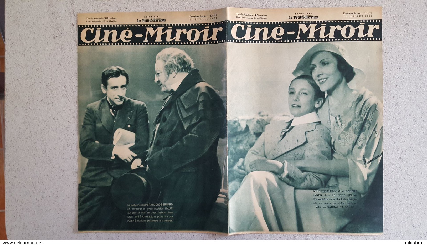 CINE MIROIR 07/1933 N°433 ARLETTE MARCHAL ET ROBERT LYNEN - RAFFLES - HARRY BAUR - Cinéma/Télévision