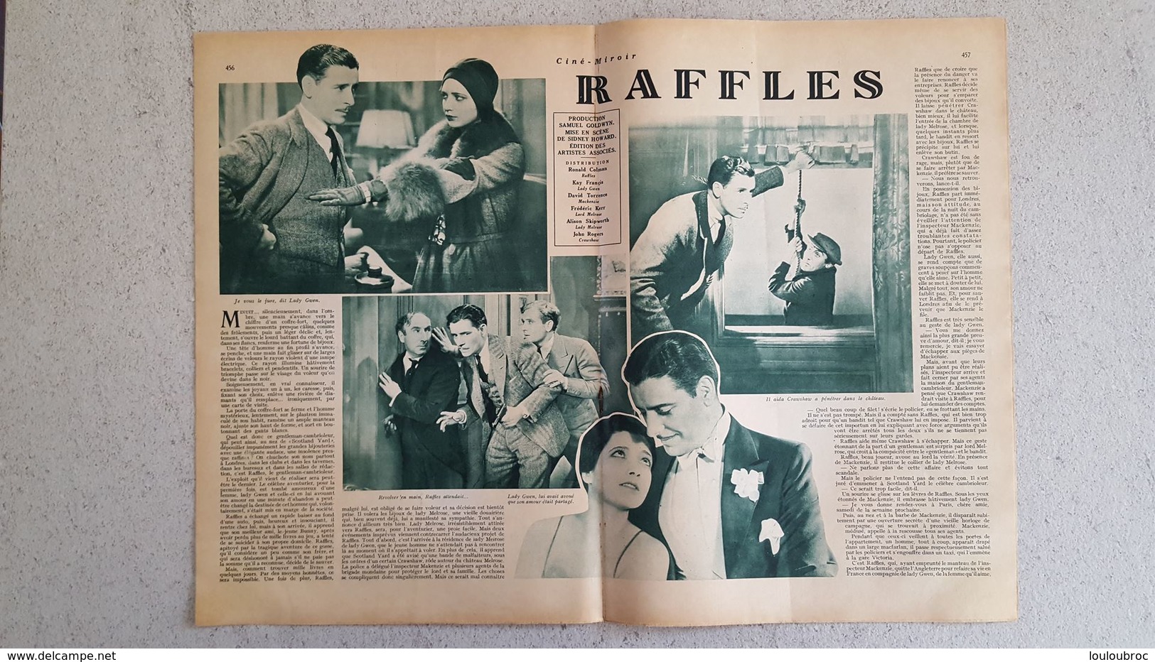 CINE MIROIR 07/1933 N°433 ARLETTE MARCHAL ET ROBERT LYNEN - RAFFLES - HARRY BAUR - Cinéma/Télévision