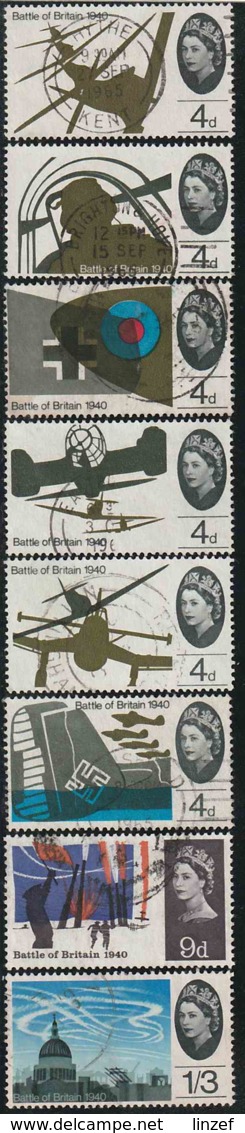 GB 1965 Yv. N°407 à 414 - Bataille D'Angleterre - Oblitéré - Gebruikt