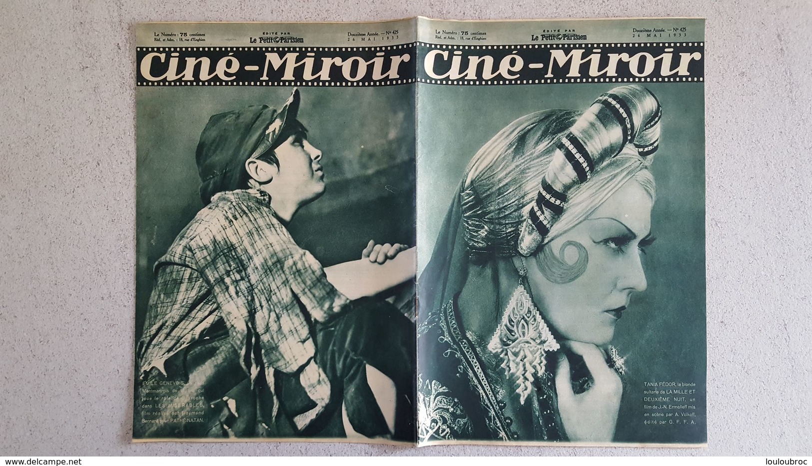 CINE MIROIR 05/1933 N°425 TANIA FEDOR - EMILE GENEVOIS - LE CRIME DU CHEMIN ROUGE - Cinéma/Télévision