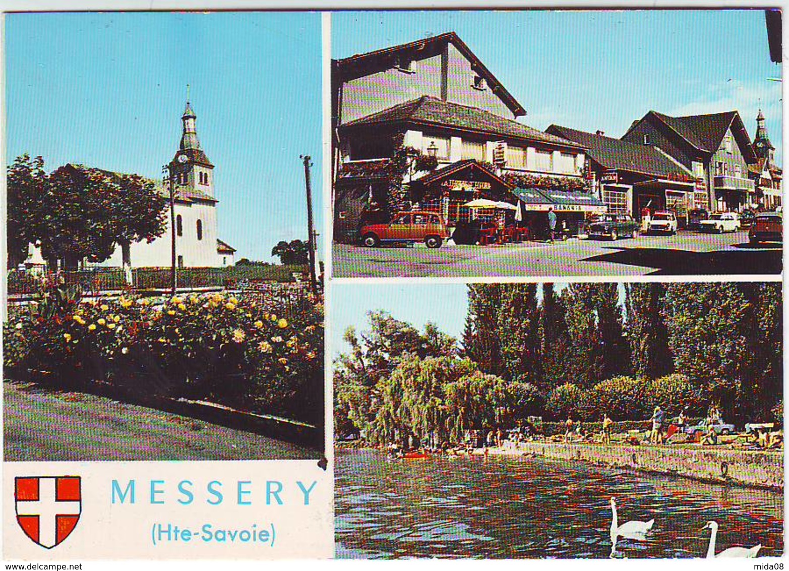 74. MESSERY . MULTI-VUES . EGLISE . RUE PRINCIPALE . LA PLAGE . Editeur JANSOL - Messery