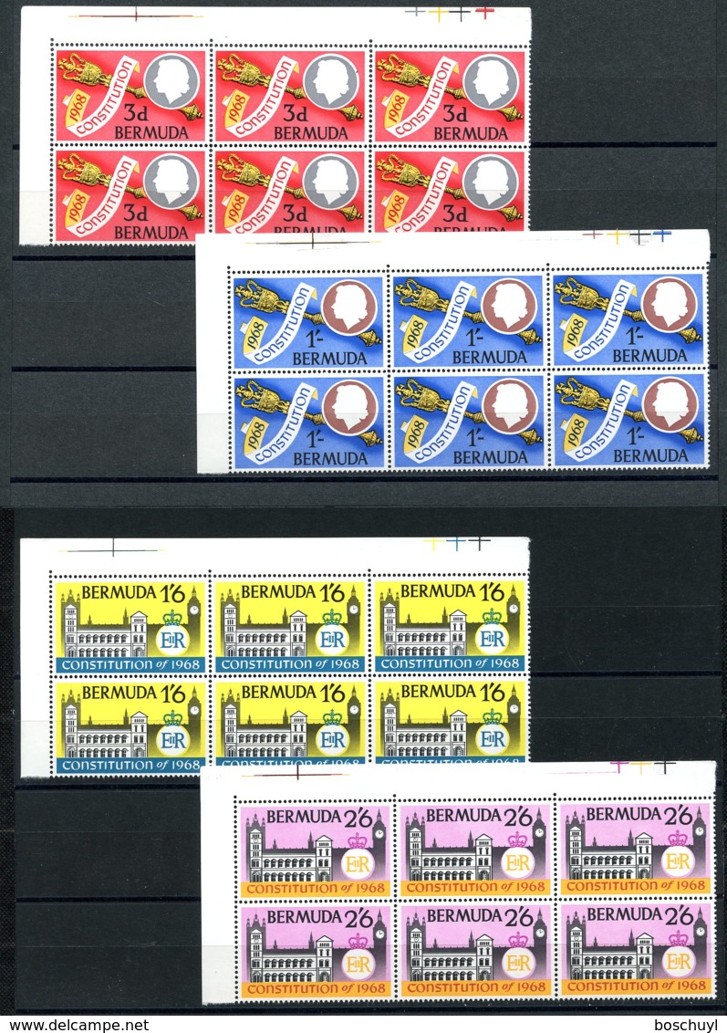 Bermuda, 1968, Constitution, MNH Blocks, Michel 211-214 - Bermuda