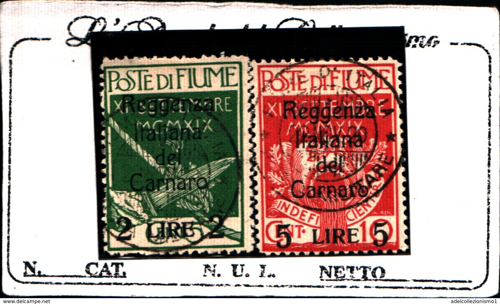 93730) ITALIA -Soprastampati - Reggenza Italiana Nel Carnaro - 20 Novembre 1920-USATO- - Fiume