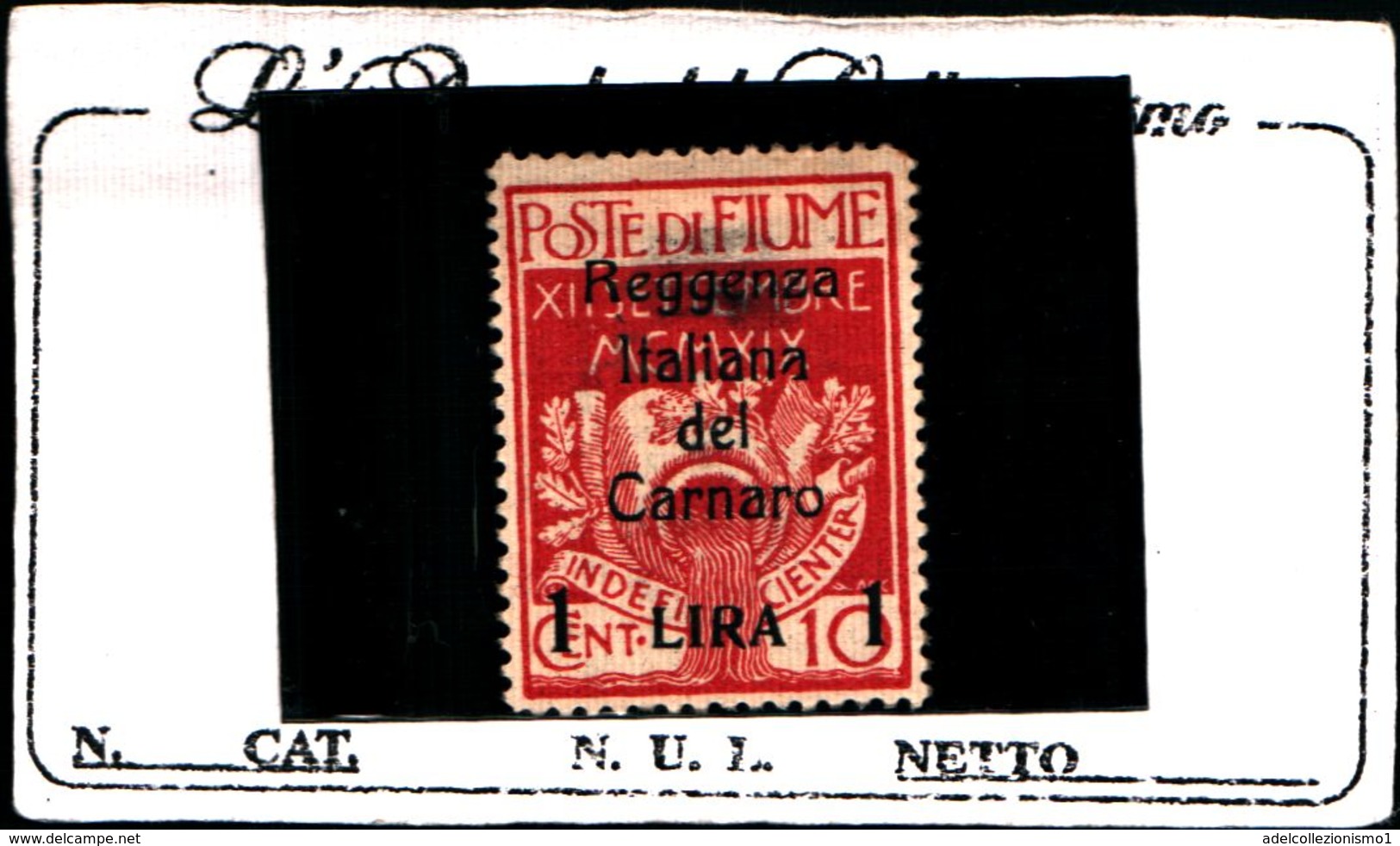 93731) ITALIA -1 L. Su 10 C.Soprastampati - Reggenza Italiana Nel Carnaro - 20 Novembre 1920-USATO- - Fiume