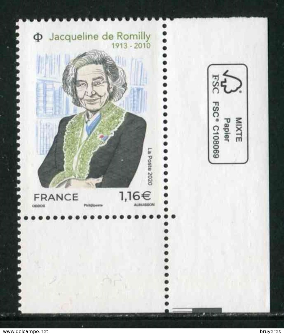 TIMBRE** Gommé De 2020 En Coin De Feuille "1,16 € - JACQUELINE DE ROMILLY 1913-2010" - Neufs