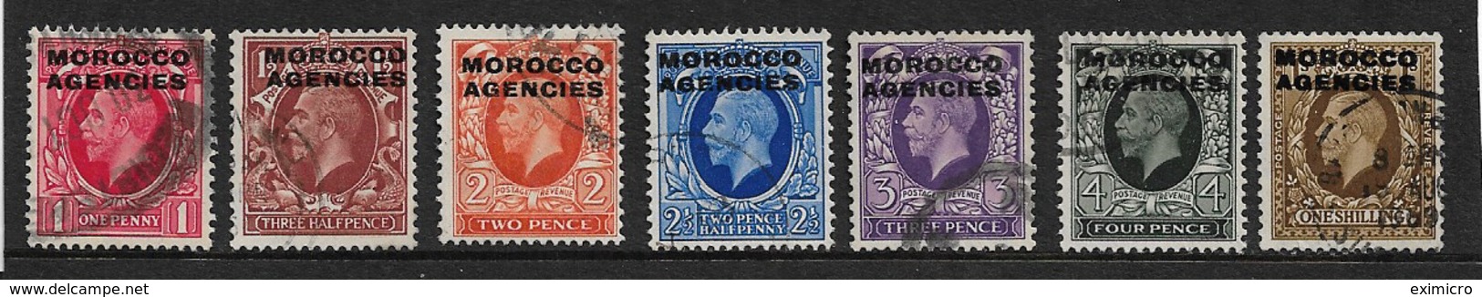 MOROCCO AGENCIES 1935 - 1936 SET TO 1s SG 66/72 FINE USED Cat £80+ - Morocco Agencies / Tangier (...-1958)