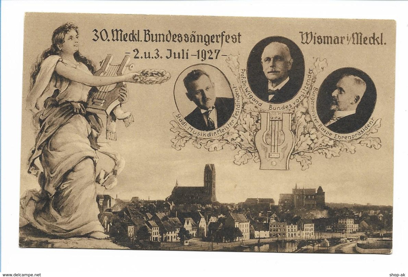 U9830/ Wismar 30. Meckl. Bundessängerfest 1927 AK  - Altri & Non Classificati