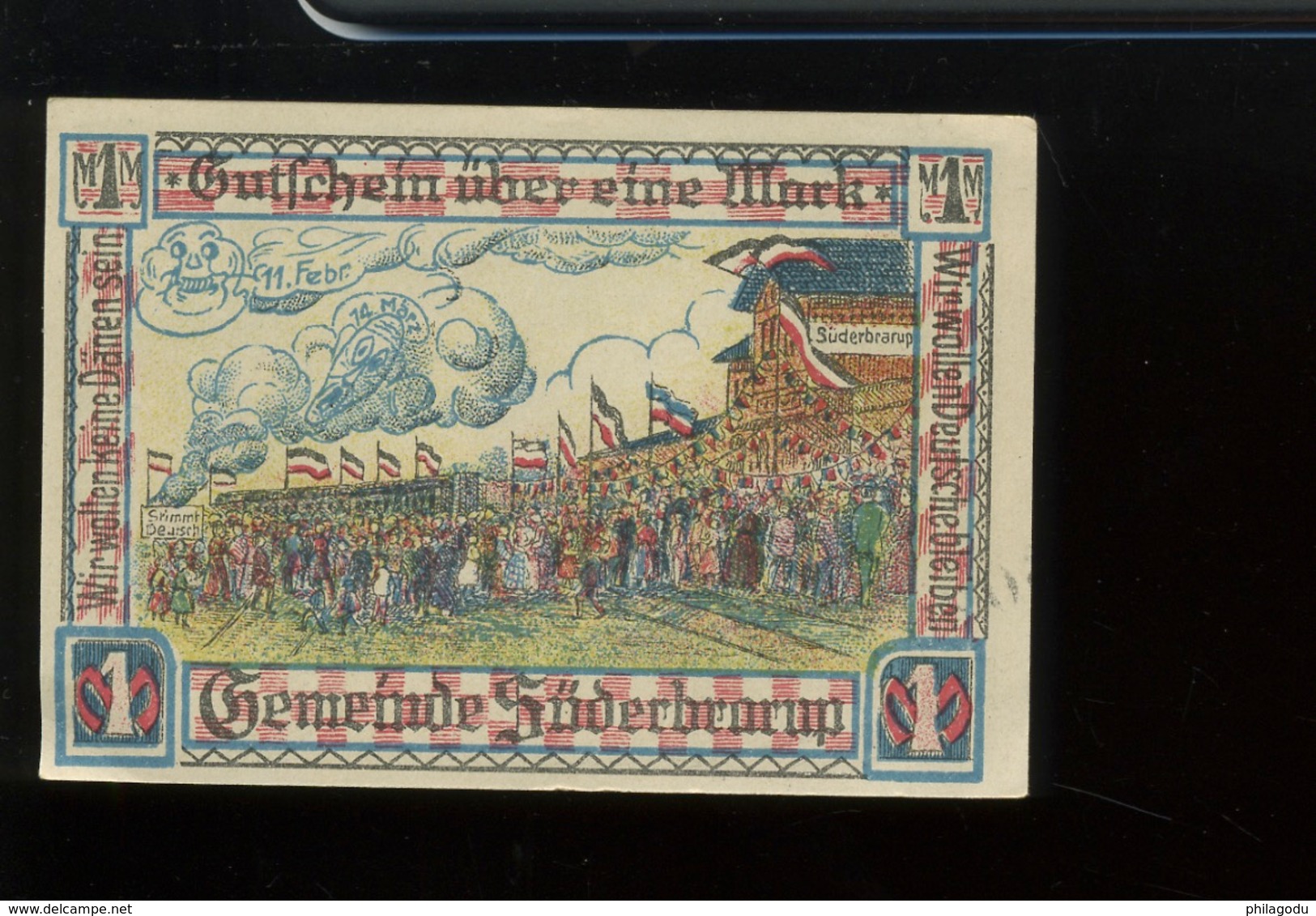 Notgeld.   Stadt Süderbrorup.    1 Mark  SUPERBE Aucun Pli - Non Classificati