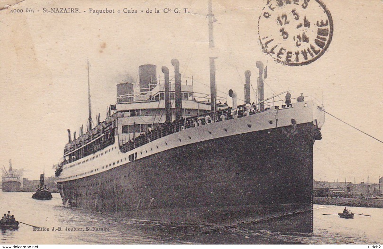 AK Paquebot Cuba De La Cie. G.T. - St-Nazaire - 1924 (48381) - Dampfer