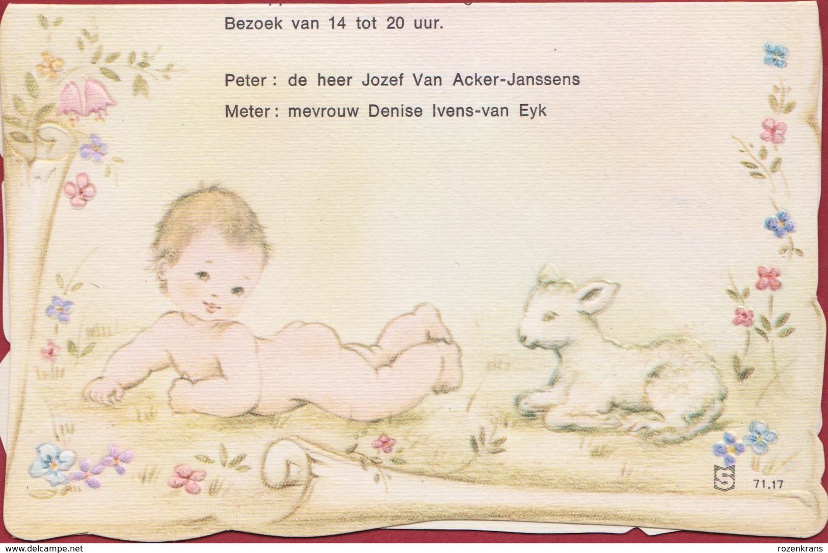 Geboortekaartje 1983 Carte Faire Part De Naissance Birth Bebe Baby Geburtsanzeige Ben Van Acker Ivens Borgerhout - Nacimientos