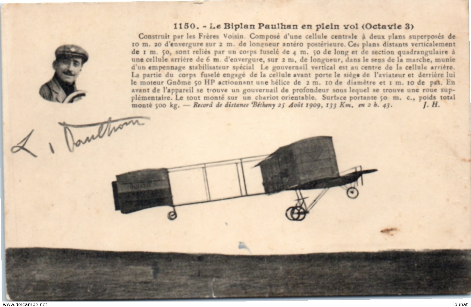 Avion - Le Biplan Paulhan En Plein Vol (octavie 3) - ....-1914: Precursori