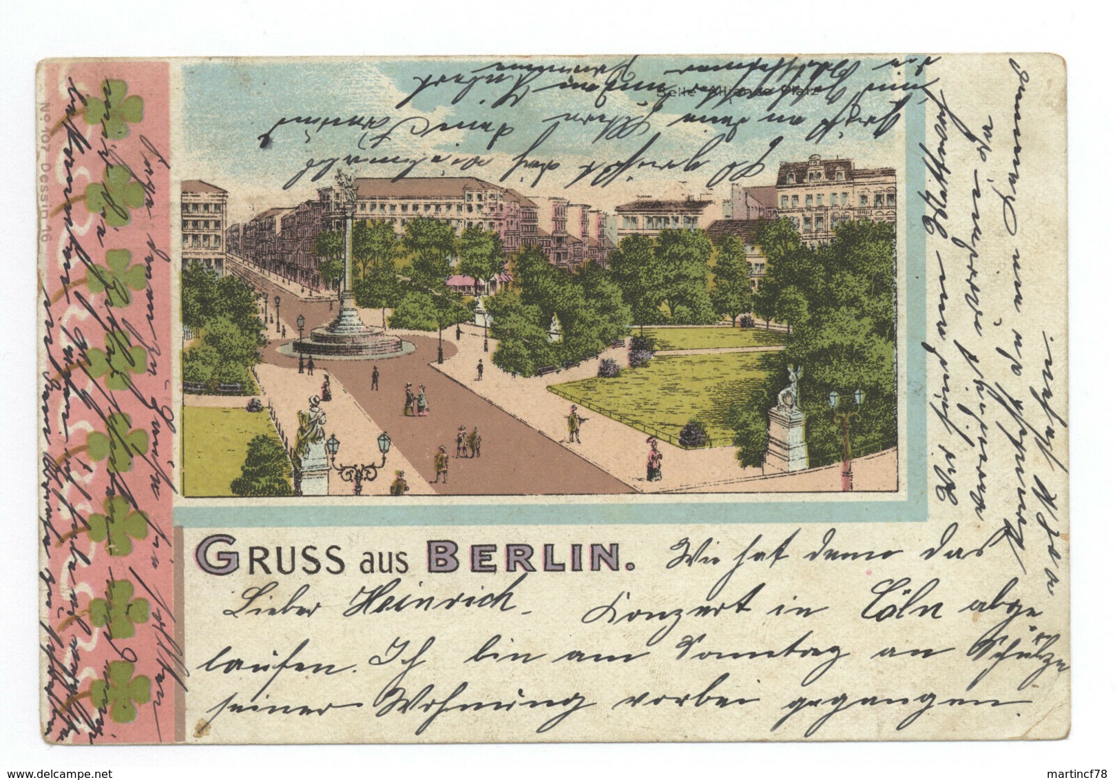 Gruss Aus Berlin Belle Alliance Platz 1900 Litho Postkarte Ansichtskarte - Kreuzberg