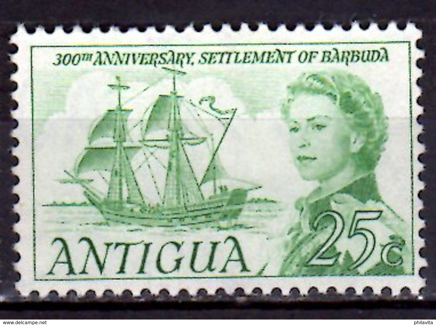 1967 Antigua 300 Years Of Barbuda Setttment MNH** MiNr. 186  Ship Sail Bark Susan Constant - Schiffe