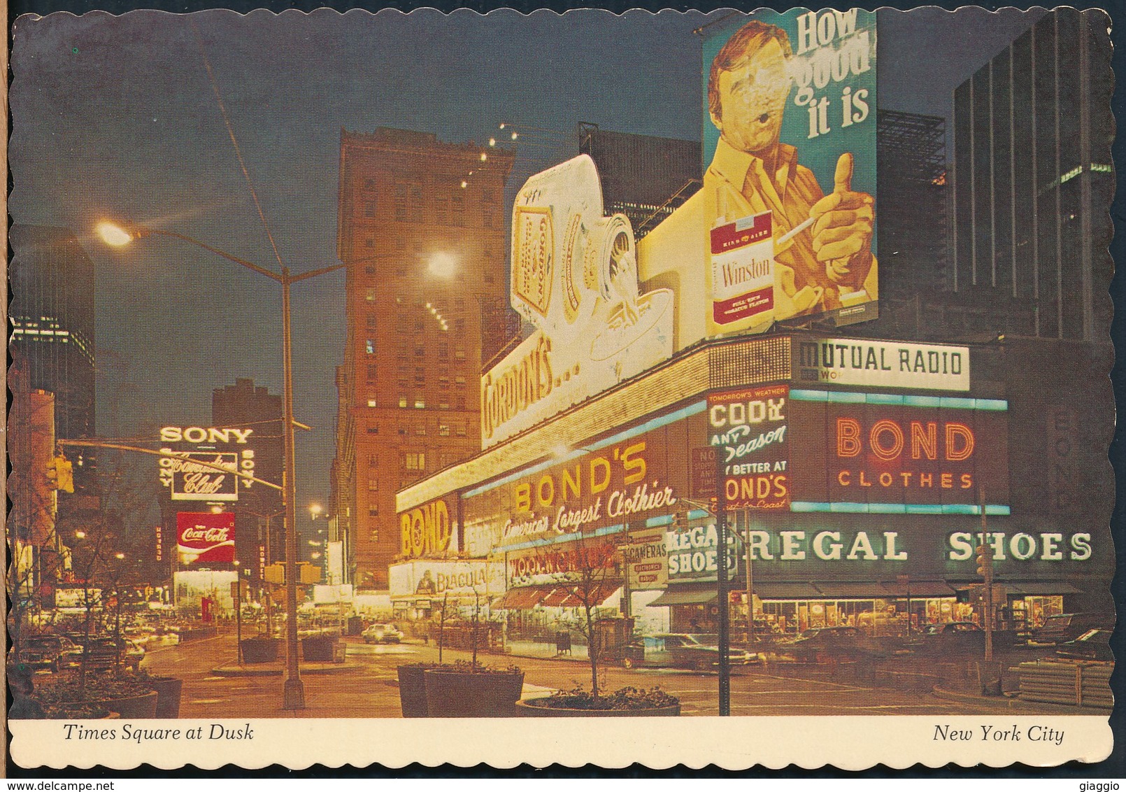 °°° 19734 - USA - NY - NEW YORK - TIMES SQUARE AT DUSK - 1976 With Stamps °°° - Time Square