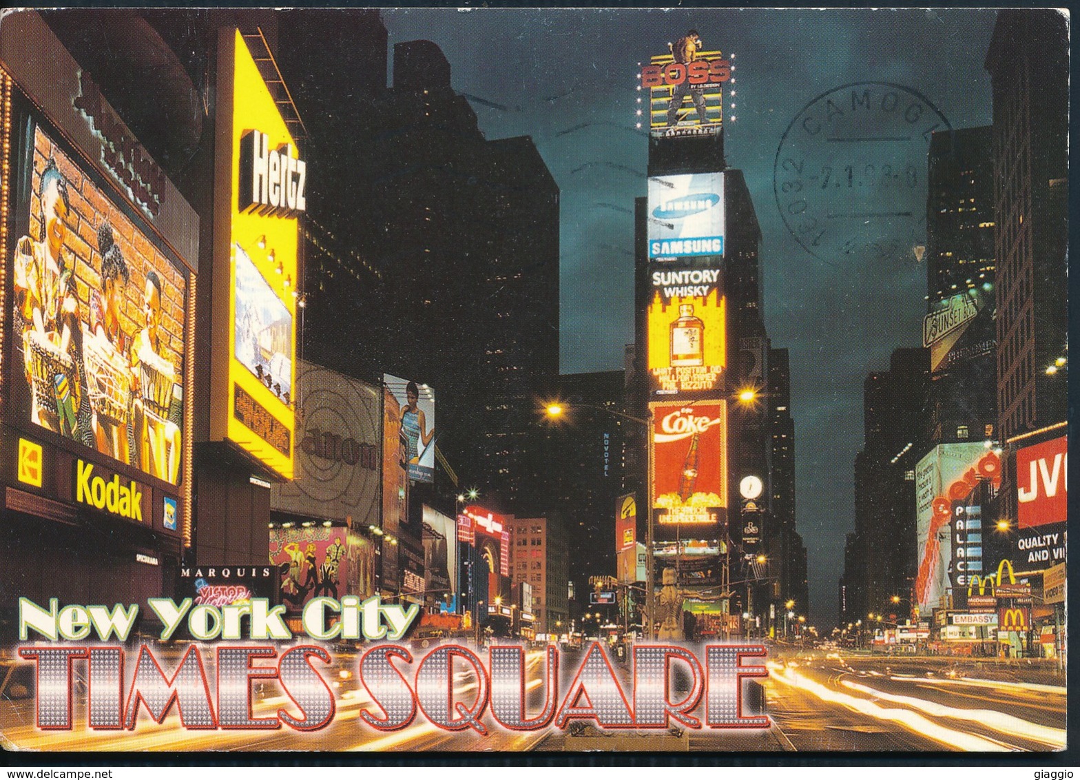 °°° 19735 - USA - NY - NEW YORK - TIMES SQUARE ILLUMINATED AT NIGHT - 1997 With Stamps °°° - Time Square