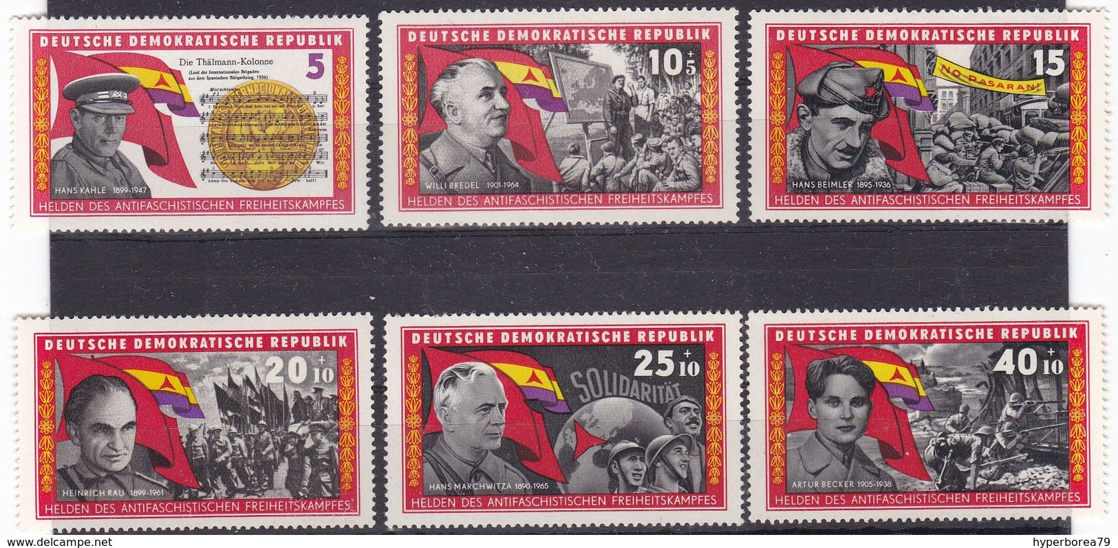 Germany DDR 938/43 - Resistance Heroes 1966 - MNH - Altri & Non Classificati