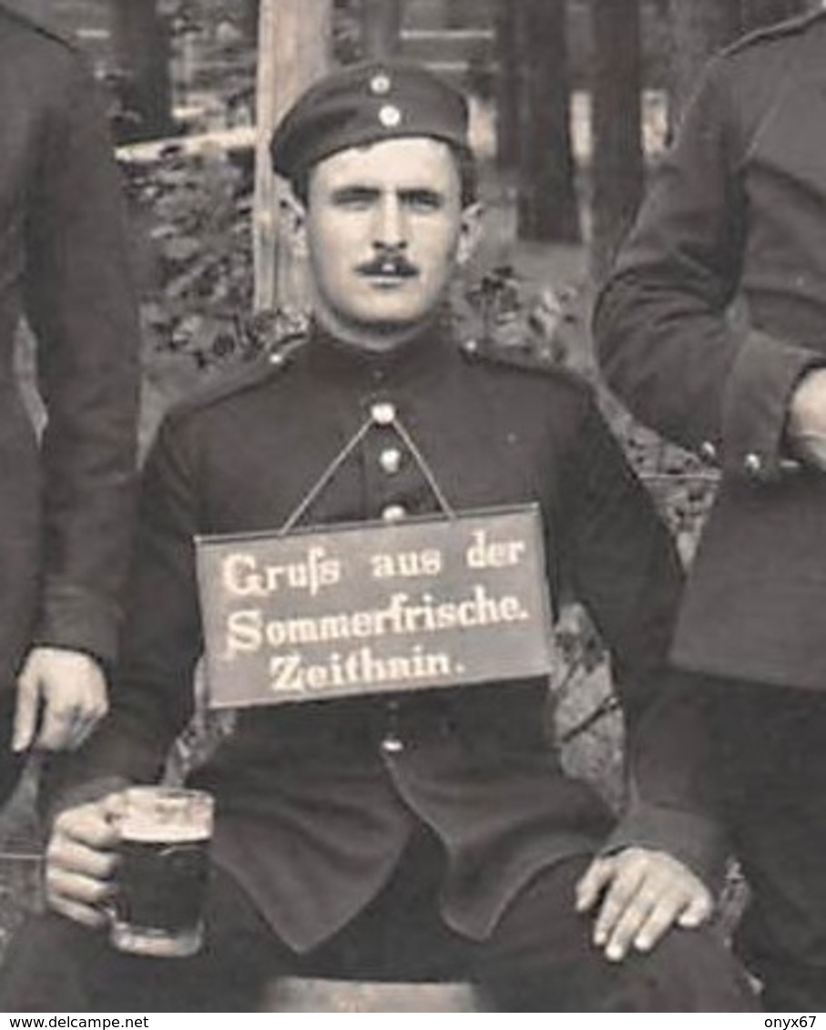 Carte Postale Photo Militaire Allemand ZEITHAIN (Allemagne-Deutschland-Dresden-Meissen Sachsen) Groupe Soldats Soldaten - Zeithain