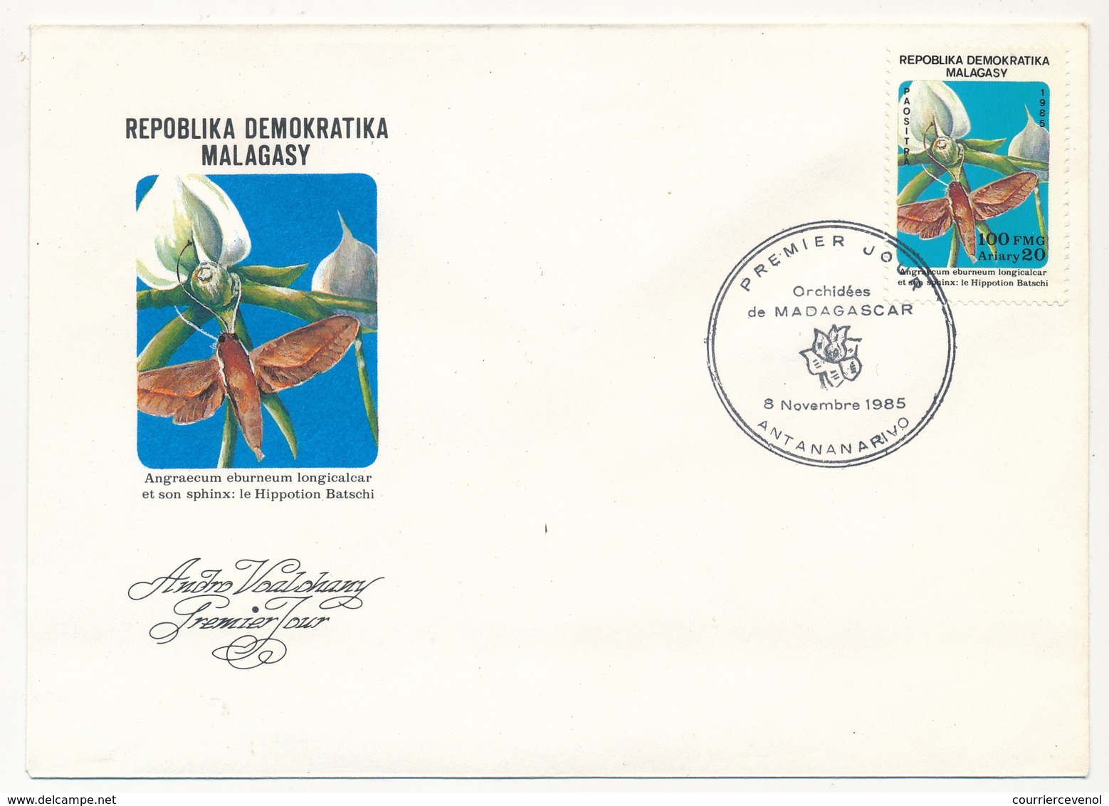 MADAGASCAR - 6 Enveloppes FDC - 6 Valeurs (dont BF) Orchidées De Madagascar  - 1985 - Madagascar (1960-...)