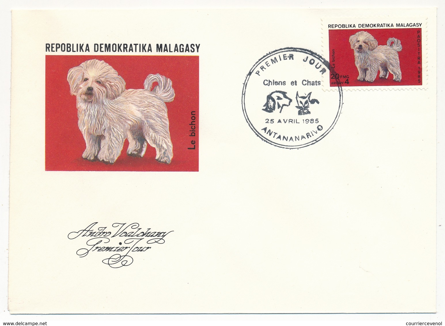 MADAGASCAR - 6 Enveloppes FDC - 6 Valeurs (dont BF) Chiens Et Chats - 1985 - Madagascar (1960-...)