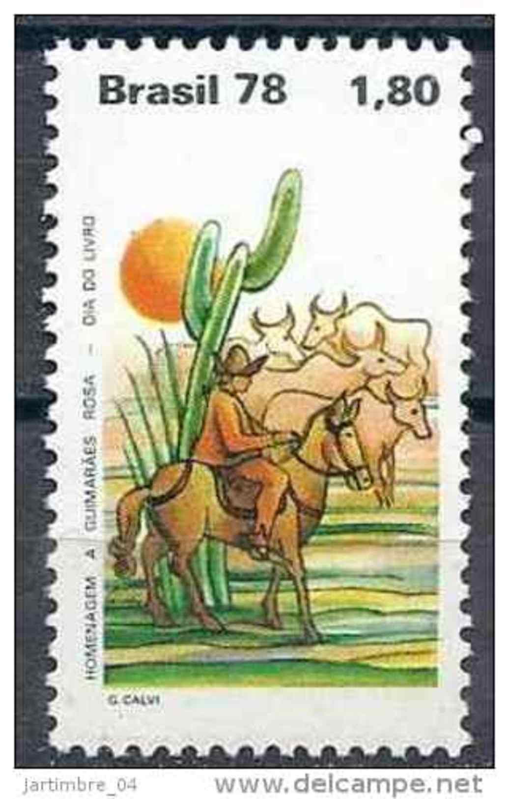 1978 BRESIL 1341** Livre, écrivain Rosa, Cheval, Cactus - Unused Stamps