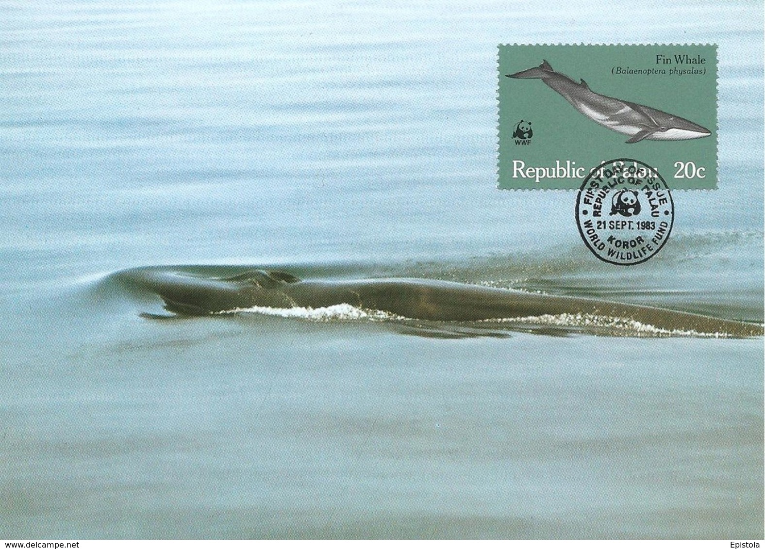 1983 - PALAU (Belau Ou Pelew) -   Fin Whale   - Baleine WWF - Palau