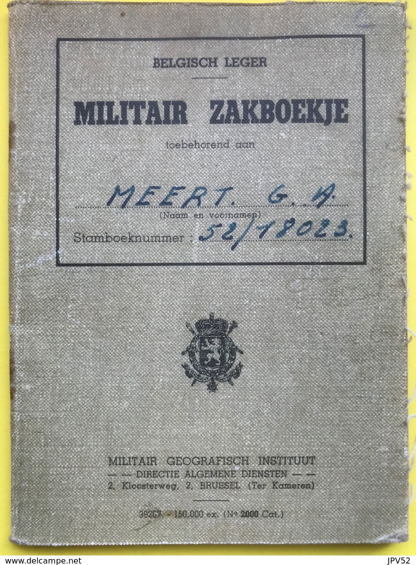 Militair Zakboekje - 1952 - Documenten