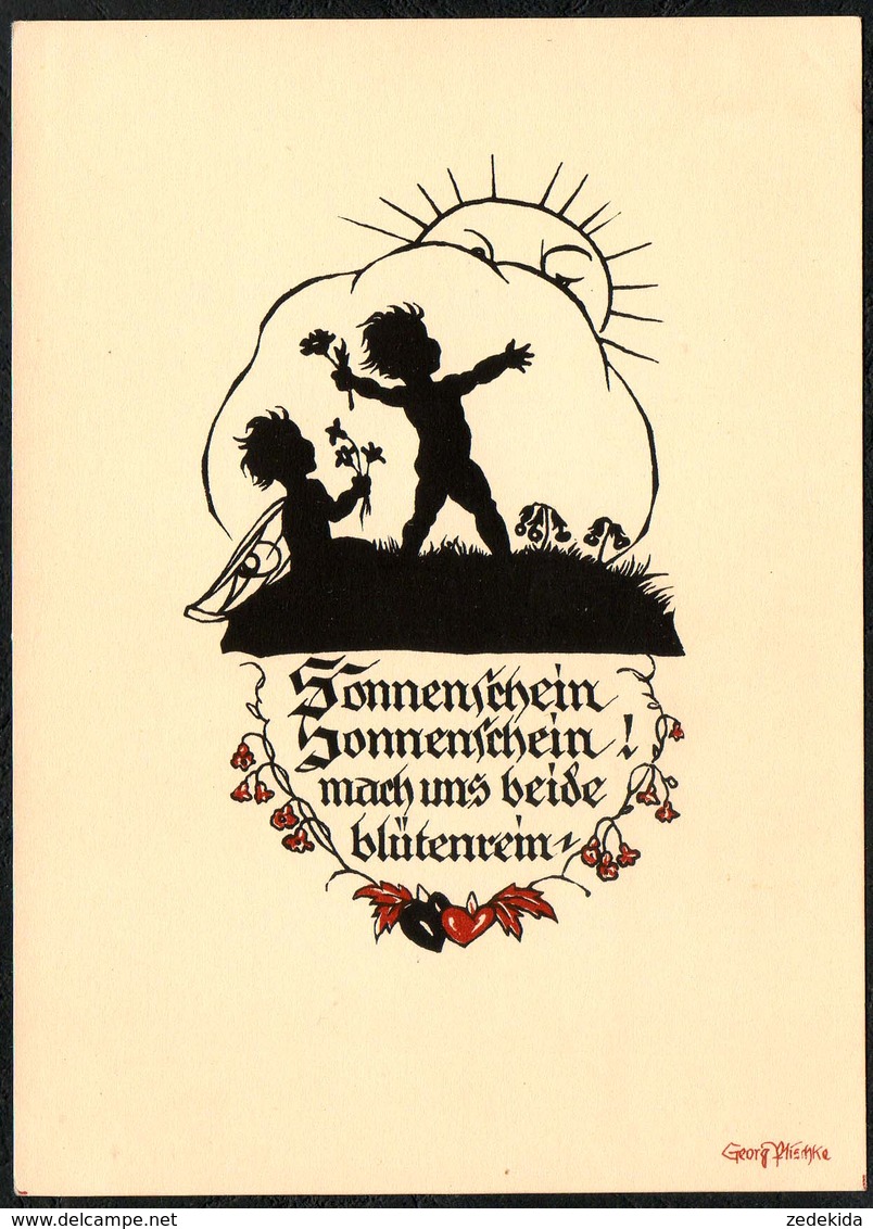 D4475 - Plischke Karte - Engel Angel Elfe - Werner Klotz - Scherenschnitt - Silhouette