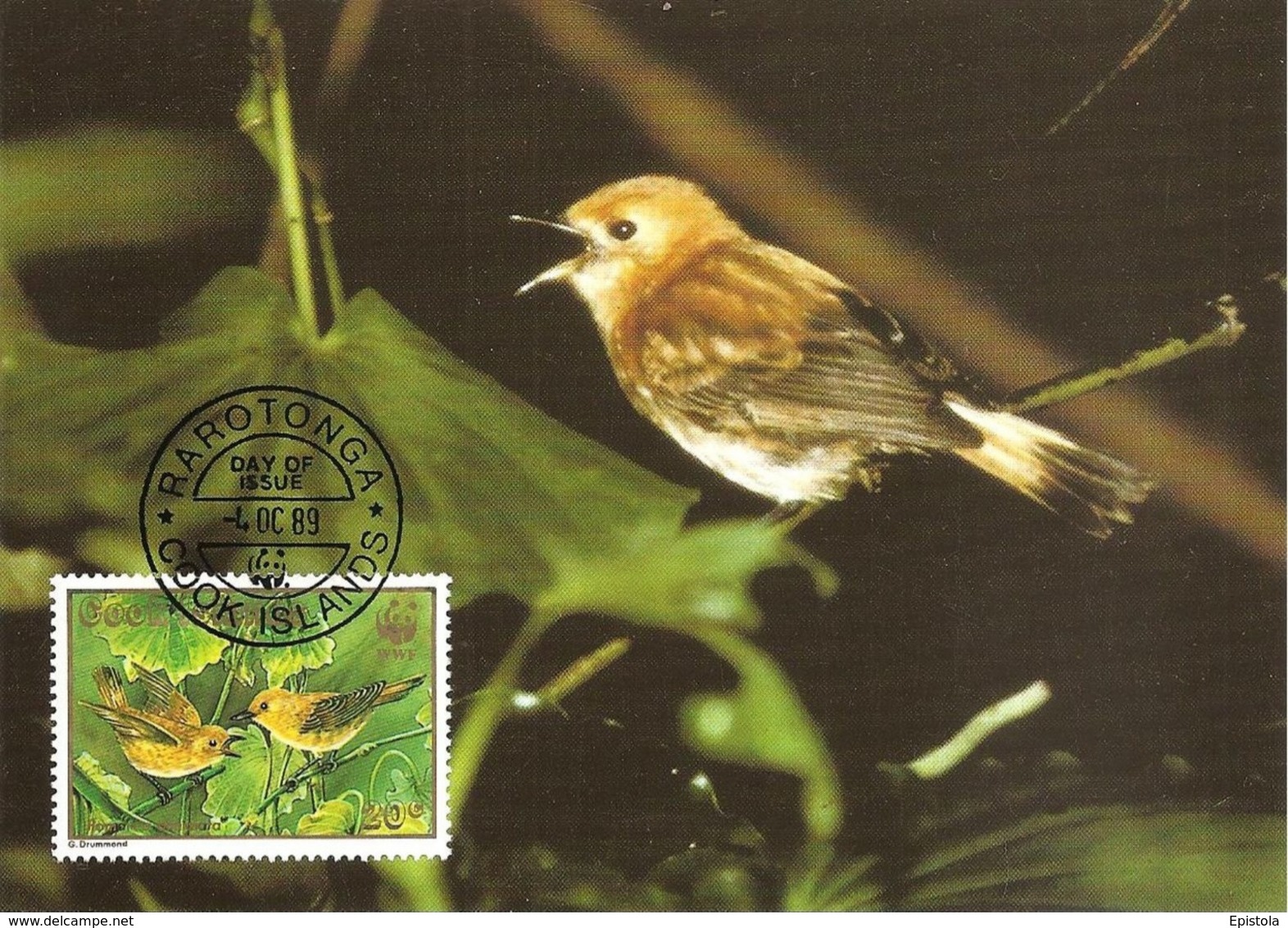 1989 - COOK ISLANDS - Rarotonga Flycatcher - Oiseau Mouche WWF - Cook Islands