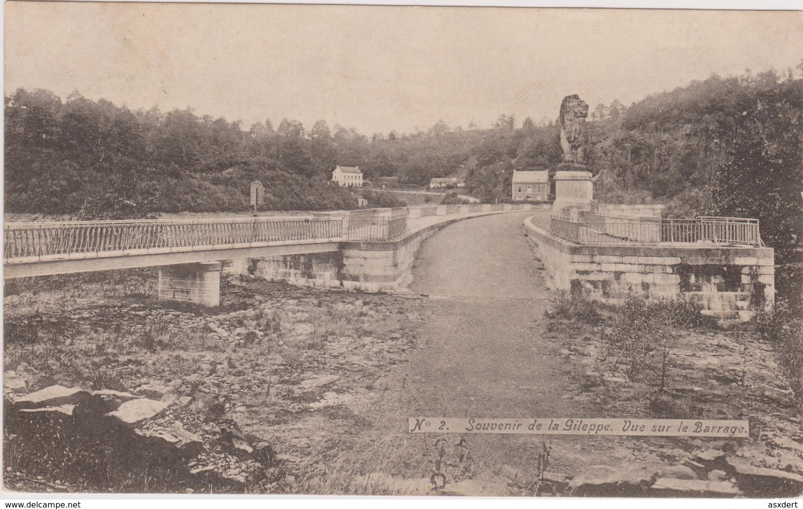 Souvenir De La Gileppe Vue Sur Le Barrage Obl. Dolhain-Limbourg 1900 - Gileppe (Dam)