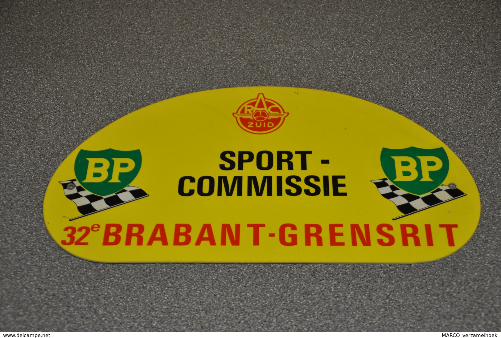 Rally Plaat-rallye Plaque Plastic: 32e Brabant-grensrit SPORT-COMMISSIE 1975 RAC-zuid BP - Rallye (Rally) Plates