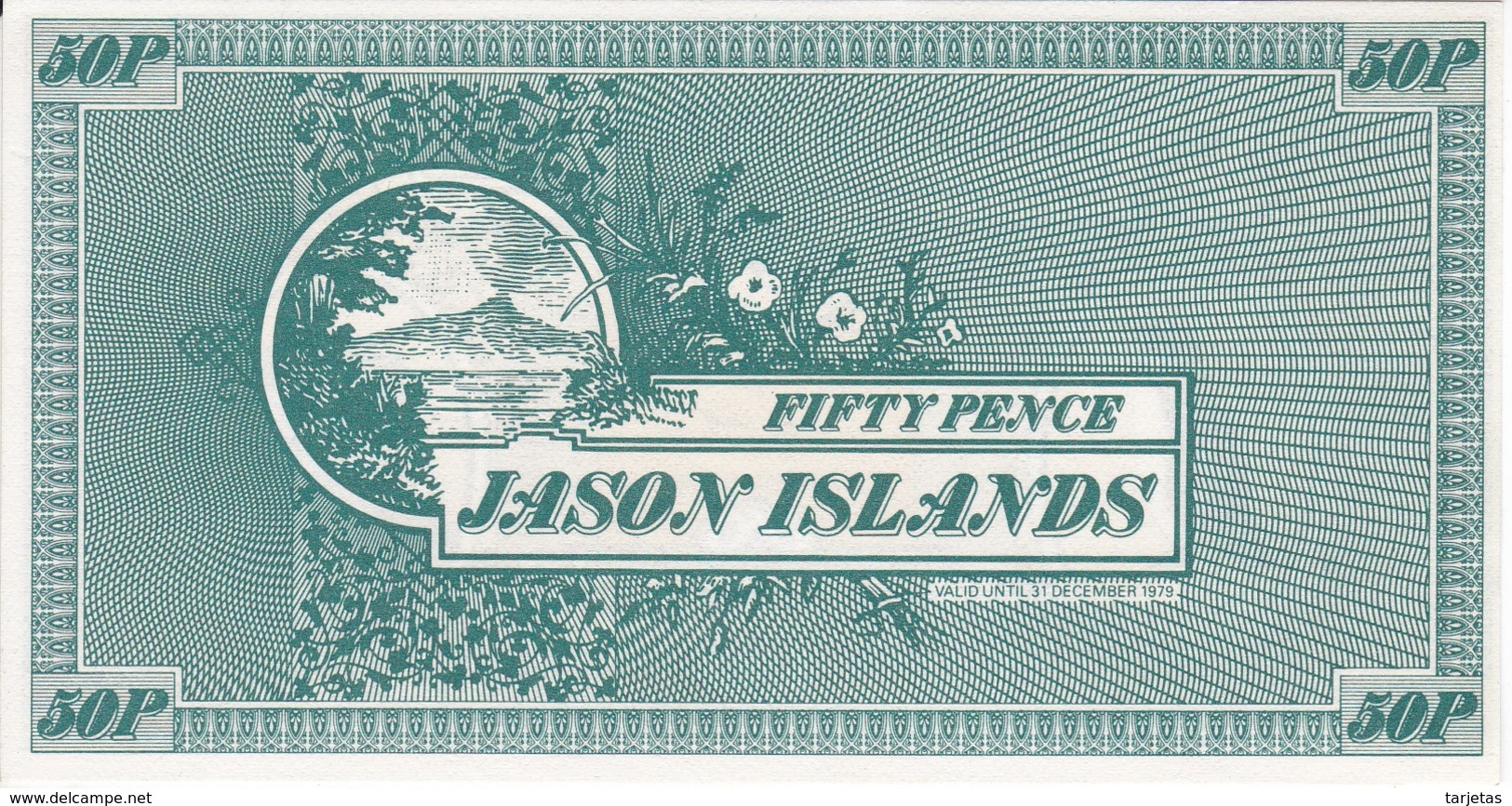 BILLETE DE JASON ISLANDS DE 50 PENCE DEL AÑO 1979 SIN CIRCULAR - UNCIRCULATED (BANKNOTE) - Autres - Océanie