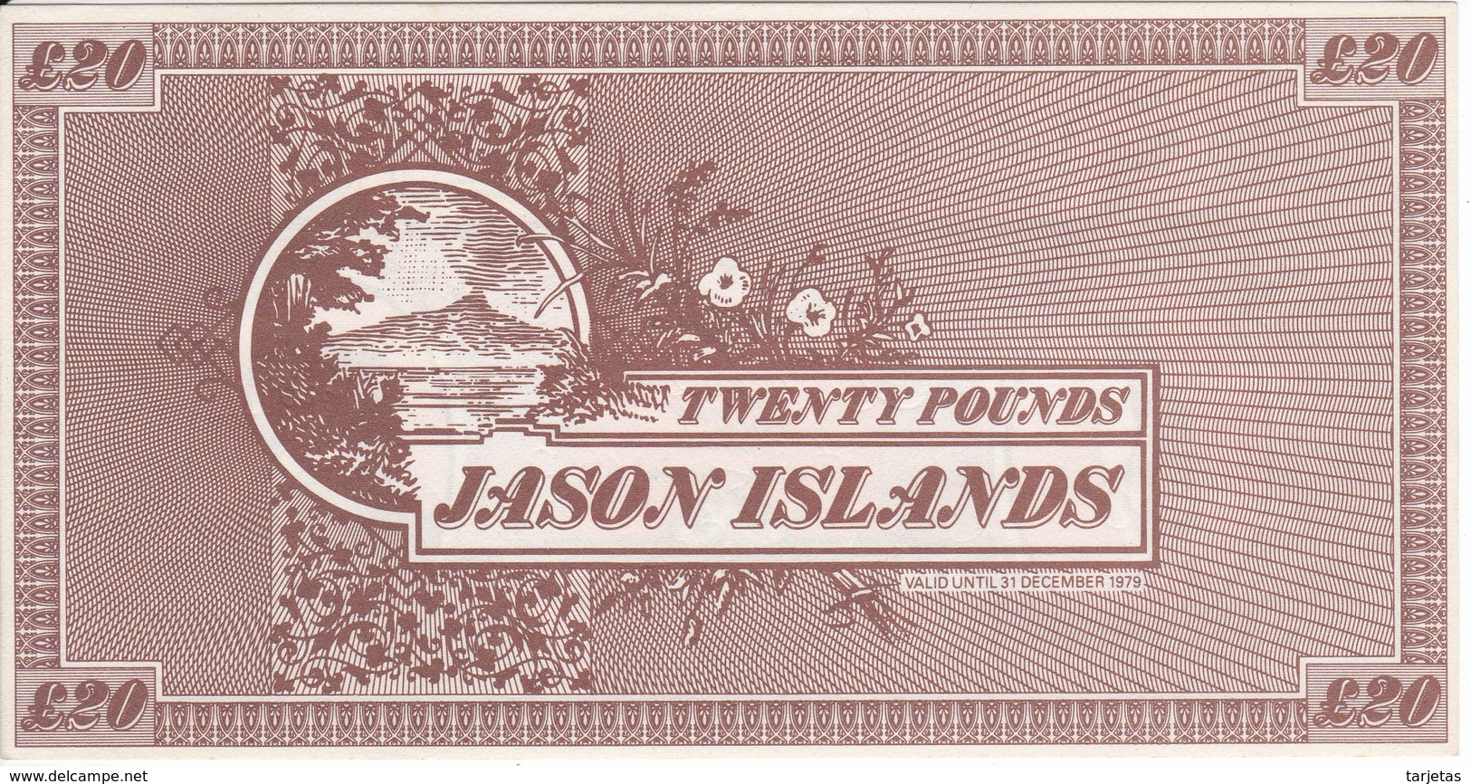 BILLETE DE JASON ISLANDS DE 20 POUNDS DEL AÑO 1979 SIN CIRCULAR - UNCIRCULATED (BANKNOTE) - Autres - Océanie