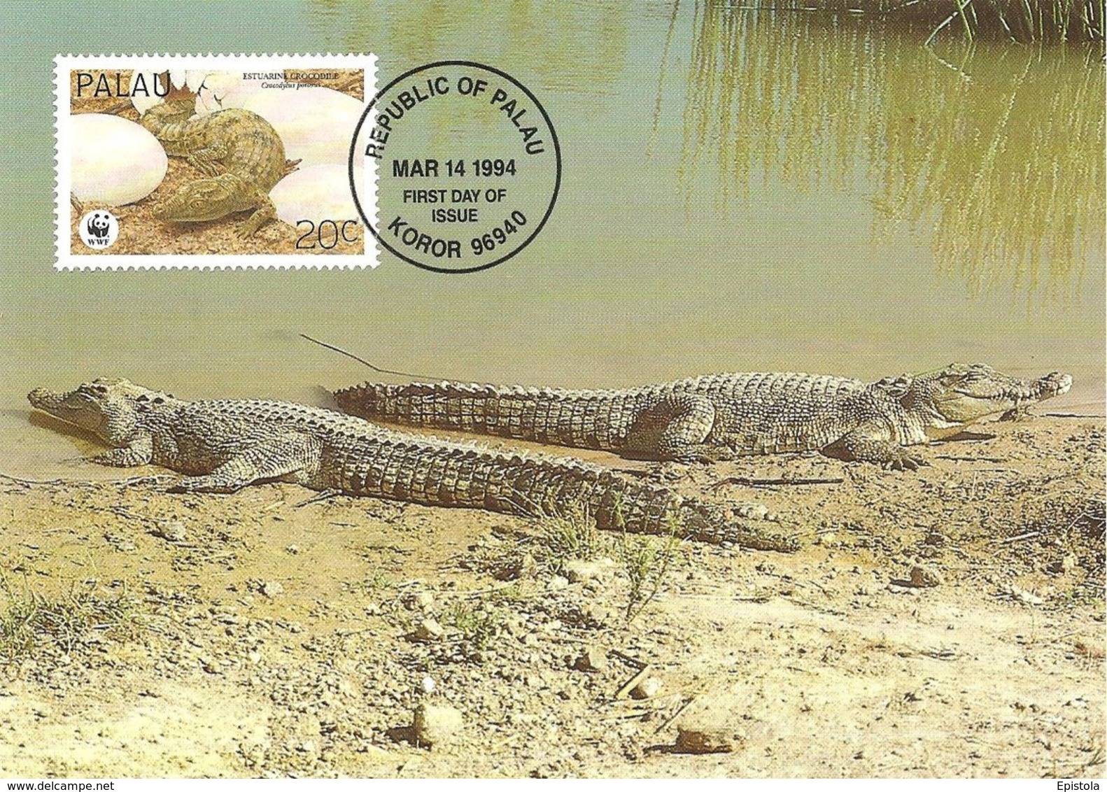 1994 - PALAU - Koror - Estuarine Crocodile - Crocodile à Double Crête WWF - Palau