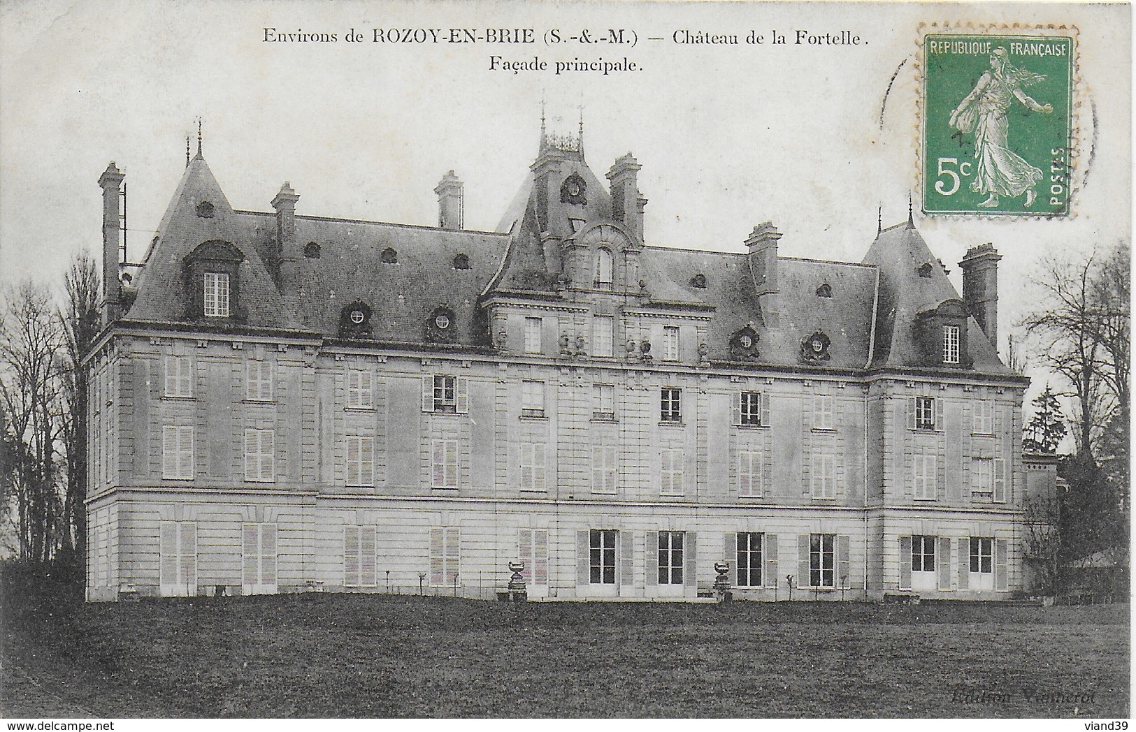 Rozay En Brie - Chateau De La Fortelle : Façade Principae -  JCR 7 - Rozay En Brie