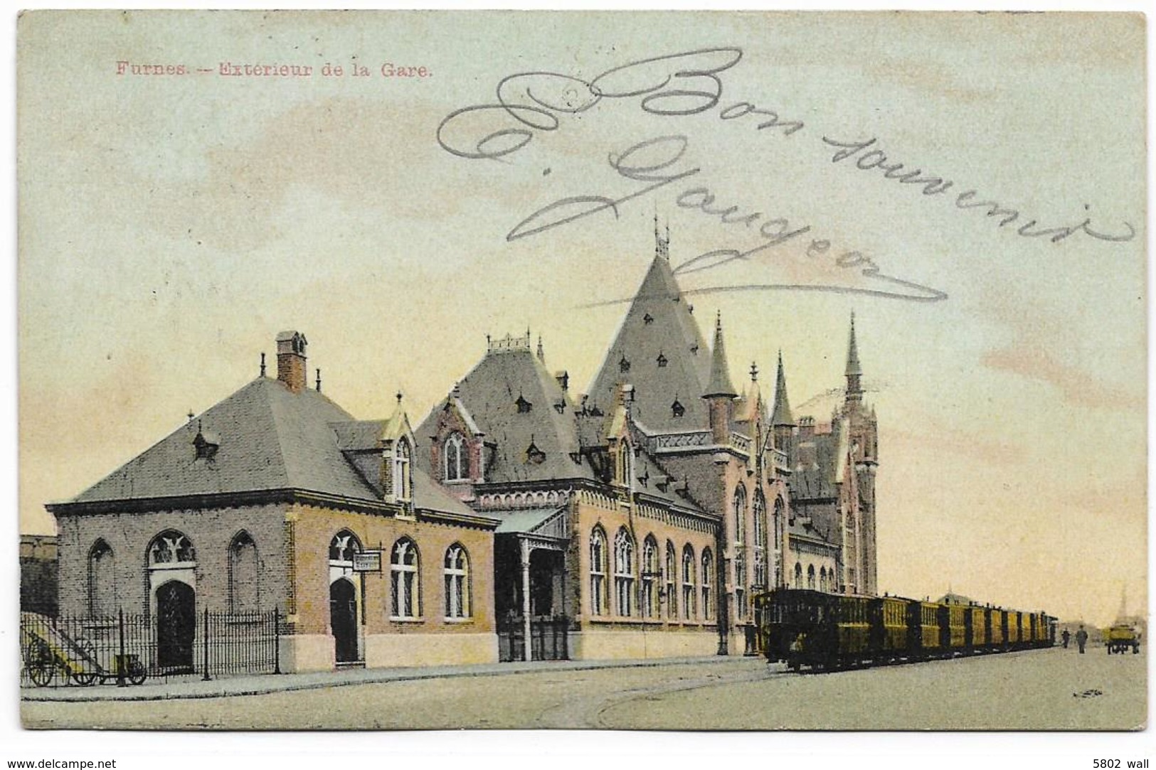 FURNES : Extérieur De La Gare - Tram - 1914 - Veurne