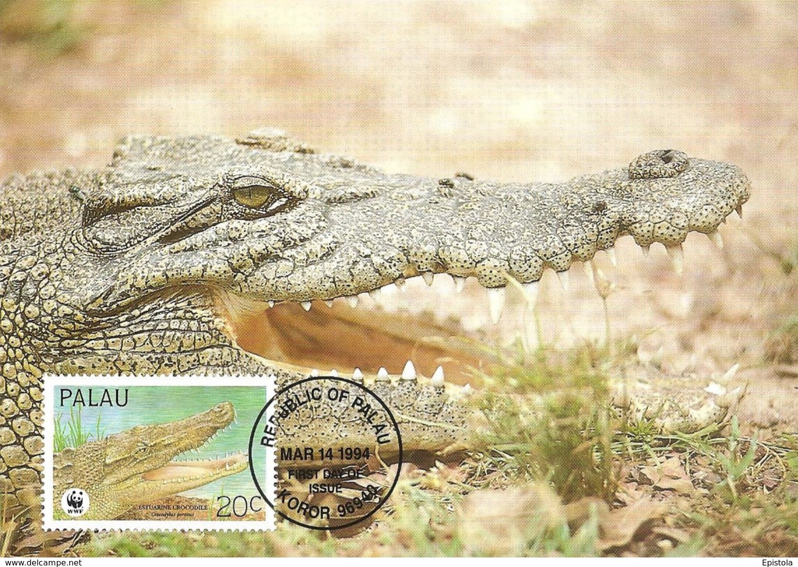 1994 - PALAU - Koror - Estuarine Crocodile - Crocodile à Double Crête WWF - Palau