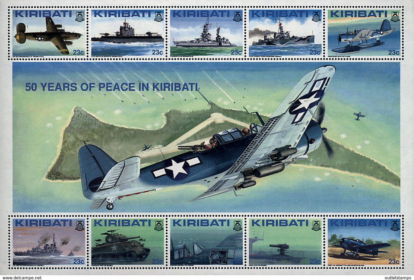 Ref. 599739 * NEW *  - KIRIBATI . 1993. 50th ANNIVERSARY OF THE BATTLE OF TARAWA. 50 ANIVERSARIO DE LA BATALLA DE TARAWA - Kiribati (1979-...)