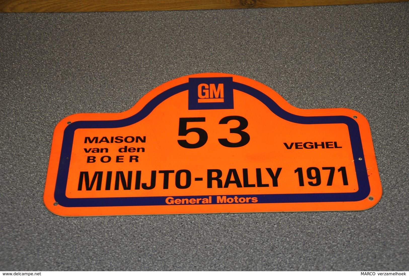 Rally Plaat-rallye Plaque Plastic: Minijto-rally Maison Van Den Boer Veghel GM General Motors - Plaques De Rallye